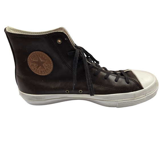 Converse Chuck Taylor High Premium Leather Size 10.5 Mens Brown - Picture 1 of 11